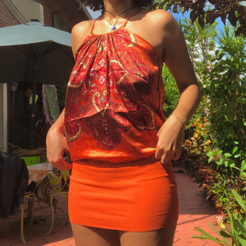 Bebe Paisley Tank Top